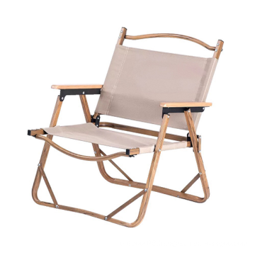 Outdoor Camping Portable Folding Chair Wood Grain Aluminum Frame  Portable outdoor folding chair